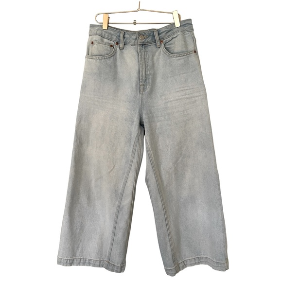 TOPSHOP High Rise Cropped Wide-Leg Denim size 28 - Picture 1 of 6